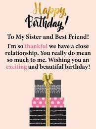 Wishing happy birthday to my delightful, incredibly charming and exceptionally talented sister. So Thankful Happy Birthday Card For Sister Birthday Greeting Cards By Davia Birthday Greetings For Sister Sister Birthday Quotes Sister Birthday Card