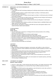 Lab Tech Resume Samples Velvet Jobs