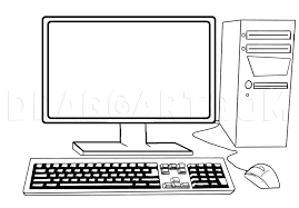 How To Draw A Computer, Tower, Keyboard, Screen, Mouse, Step By Step,  Drawing Guide, By Dawn - Dragoart