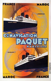 Cie De Navigation Paquet Marseille Ponty M Nicolas Paquet Marechal Affiche De Voyage Affiche De Voyage Vintage France Maroc