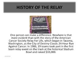 O distribute relay for life brochures at fundraisers. Ppt Relay For Life Powerpoint Presentation Free Download Id 2814774