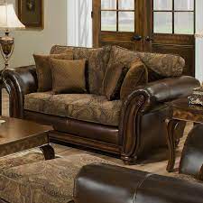 8104 Leather And Chenille Love Seat By Simmons Upholstery At Ivan Smith Furniture Leder Wohnzimmer Wohnzimmer Braun Leder Mobel