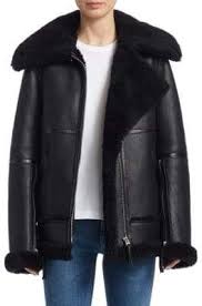 Acne Studios Shearling Trimmed Leather Biker Jacket Jackets Clothes For Women Leather Biker Jacket