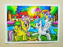 Cara mudah mewarnai tanah dengan gradasi crayon/oilpastel. Menggambar Kebun Binatang Yang Mudah Literatur