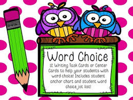 Word Choice Task Cards Or Center With Anchor Chart Student Jot List