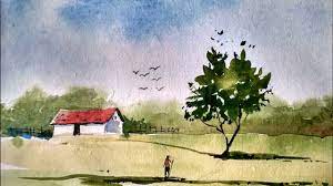 Simple Watercolor Landscape Painting Watercolor Painting For Beginners Youtube Watercolor Landscape Paintings Watercolor Paintings Easy Watercolor