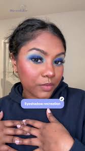 #stitch with @Brianna Giscombe feeling blue 🫶🏾 had to recreate her  eyeshadow, hopefully will do it better next time 🫡😅 blue eyeshadow