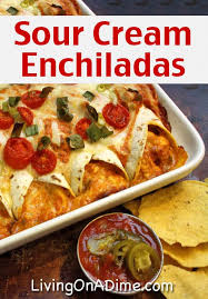 Pour in the sour cream and heavy cream, and add the cream cheese. Sour Cream Enchiladas Recipe Easy Enchiladas Recipe
