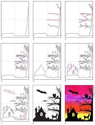 I have broken down these tutorial with easy to follow step by step drawing instructions. Easy Halloween Drawings A Colorful Sunset Art Projects For Kids