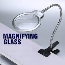 Clip On Desktop Illuminated Magnifier Magnifying Glass Reading Loupe Metal Hose Led Lighted Lamp Top Desk Magnifier With Clamp En Unsarcas Me