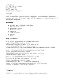 Claims Adjuster Trainee Resume Template Best Design Tips Myperfectresume