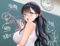 Anime Girls Re Shimashima Shimashima08123 Tank Top Dark Hair Blue Eyes  Glasses Teachers Wallpaper - Resolution:2894x2240 - ID:1149550 - wallha.com