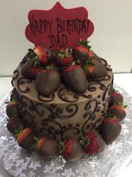 Birthday Cake With Chocolate Covered Strawberries On Top Chocolate Round Cake With Chocolate Covered Strawberries For A Father S Birthday Birthday Cake For Him 60th Birthday Cakes Birthday Cake Decorating