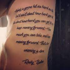 The rock's shoulder tattoo is a polynesian tribal tattoo that was inked in hawaii in 2003 by tattooist po'oino yrondi. Tattoo Uploaded By Rowdy Jansen Rocky Balboa Quote 480927 Tattoodo