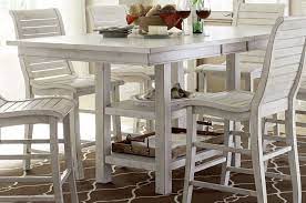 A counter table that can serve many purposes. Willow Distressed White Rectangular Counter Height Dining Table From Progressive Furniture Coleman Furniture