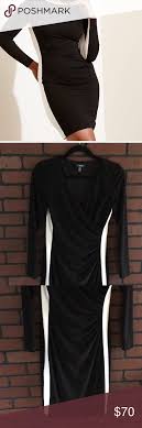 Ralph Lauren Chaps Dress Nwot V Neck Black With White Side Stripes Sheath Dress Left Side Gather Detail Sleeves Fashion Clothes Design Fashion Design