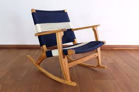 Rocking Chair Navy And White Stripe Manila In 2020 Rocking Chair Furniture Leather Chair With Ottoman