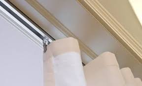Using curtain wires is a simpler solution than putting up a rod. The Tracks In Our Home Ceiling Curtain Track Curtains Ceiling Curtains
