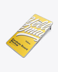 Cornhole Board Mockup Half Side View In Object Mockups On Yellow Images Object Mockups Mockup Psd Mockup Free Psd Free Psd Mockups Templates