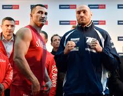 Tyson fury looks tense as he returns to uk with pregnant wife paris and 5 kids ok! Morales Klitschko Looks To Cut Tyson Fury Down To Size Daily News