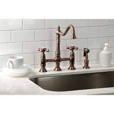 Choose from many types like kitchen faucet, pull out faucet, pot filler faucet & more. Kingston Brass Ks127axbsac Heritage Bridge Kitchen Faucet With Brass S Directsinks