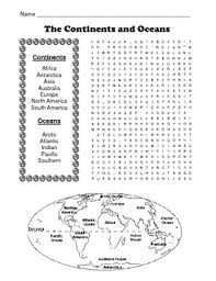 How do crossword puzzles work? Continents Wordsearch Worksheets Teaching Resources Tpt
