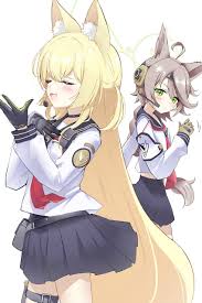 gogogoiru, blue archive, kurumi (blue archive), otogi (blue archive),  2girls - Anime R34