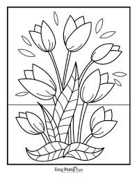 You can download and print this garden coloring pages with tulip,then color it with your kids or share with your friends. Flower Coloring Pages 30 Printable Sheets Easy Peasy And Fun