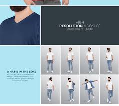 Online shopping has made a big market, people all around the world simply love buying stuff online, they trust on some particular websites that offer quick delivery, good quality products and flexible services. Men S V Neck T Shirt Mockup Set In Apparel Mockups On Yellow Images Creative Store