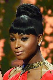 4.5 out of 5 stars. Normani Straight Blunt Bangs Bun Hairstyle Steal Her Style