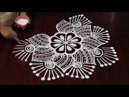 Simple Rangoli Easy Rangoli With 5 3 Dots Easy Friday Kolam Small Rangoli Youtube Simple Rangoli New Rangoli Designs Rangoli Border Designs