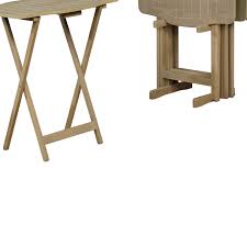 It features a distinctive look with its sturdy wood construction and faux marble top. 5 Piece Wooden Foldable Tray Table Set With Plank Top Light Brown Overstock 29449276