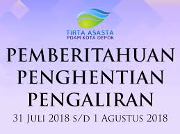 Abdul manan829:saya merekam video menarik, datang dan tonton ini sekarang atau tidak sama sekali! Pdam Tirta Asasta Kota Depok Penghentian Pengaliran Sementara 31 Juli S D 1 Agustus 2018