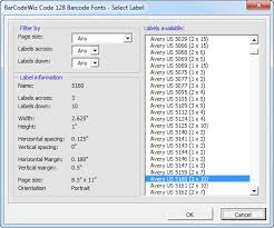 create a sheet of sequential code 128 barcode labels