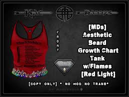 A cool streetwear trendy item for teens and young adults. Second Life Marketplace Mds Aesthetic Beard Chart Tank Flames Red Light Boxed
