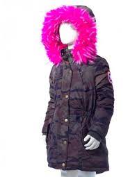 Veste irisée écrue et rose. Parka Militaire Fourrure Fushia Fille 4 A 14 Ans Fille Du 2 Au 14 Ans Zerda Boutique Mode Pas