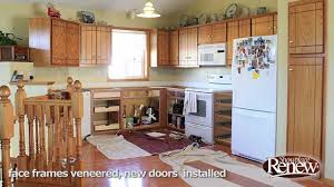 Get a sample wood stain and have them follow it. A Full Kitchen Remodel In 2 1 2 Days Renew Cabinet Refacing Makes It Quick And Easy Youtube