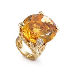Dior Miss Dior 18k Yellow Gold Citrine Diamond Cocktail Ring Citrine Jewelry Jewelry Sterling Silver Jewelry Rings