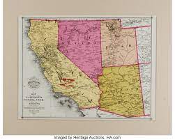 California, colorado, nevada, new mexico, utah: Reprint Of Map Of California Nevada Utah And Arizona Oakland Lot 92290 Heritage Auctions