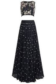 Black Boat Neck Crop Top Lehenga Featuring A Black Boat Neck Crop Top In Moonga Silk Base With Little Bird And Floral Zardosi And Thread Work Blouse Designs Indian Outfit Sweet Wedding Dresses