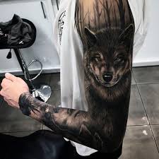 50 Realistic Wolf Tattoo Designs For Men Canine Ink Ideas Wolf Tattoo Sleeve Forest Tattoos Wolf Tattoos