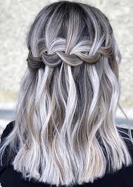 Metallic gray to white lob. Grey Ombre Hair Ideas Novocom Top