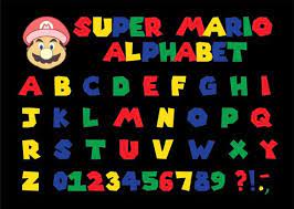 Super Mario Alphabet Super Mario Font Mario Fon Vector Clipart Svg Png Ai Dxf Eps Super Mario Bros Party Super Mario Brothers Super Mario