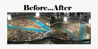 Hiroshima was rebuilt after the war, with help from the national government through the hiroshima peace memorial city construction law passed in 1949. A Model Of Hiroshima Before And After The Bomb Hiroshima Model Free Transparent Png Download Pngkey