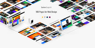 Section Desing Kit 100 Pages For Sketch Psd Figma Adobe Xd In Creative Store On Yellow Images Creative Store