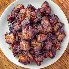 Air Fryer Pork Belly Bites Recipe Pork Belly Recipes Air Fryer Recipes Healthy Pork Belly Recipes Crispy