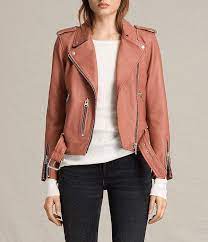 Allsaints Balfern Leather Biker Jacket All Saints Leather Jacket Leather Jackets Women Coral Leather Jacket
