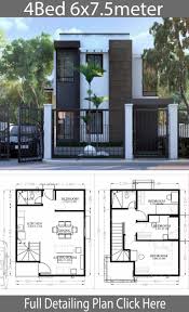 Browse cool contemporary small house plans today! Small Home Design Plan 6x7 5m With 4 Bedrooms Home Design With Plan House Construction Plan Modern Small House Design Small House Design Plans