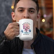 Amazon.com: Weightlifting Ceramic Mug, Customized Cup With Cartoon Brain  Lifting Weights, Personalized Name Fitness Themed Mug, Custom Sport Lover  Coffee Cup 11oz Or 15oz, Gift For Men Women : Home & Kitchen