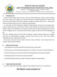 Banyak hal yang harus dipersiapkan untuk. Proposal Reuni Akbar 2010